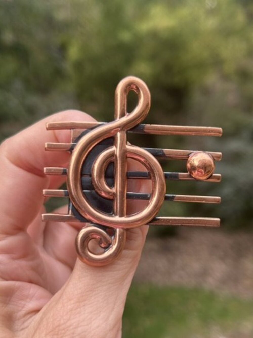 RENOIR Copper Musical Note BROOCH